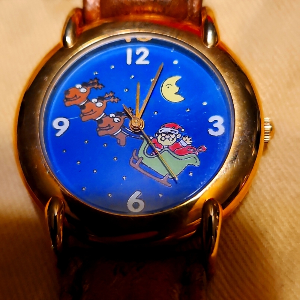 Santa And The Reindeer Christmas Watch